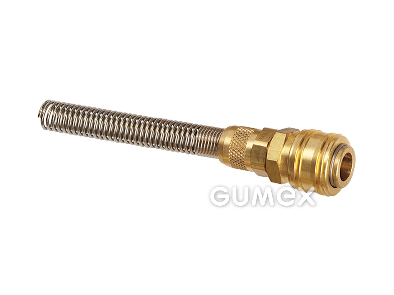 Schnellkupplung ES mit Schutzfeder, DN7,2, für Rohr 8x1mm, 35bar, -20°C/+100°C, Messing, 